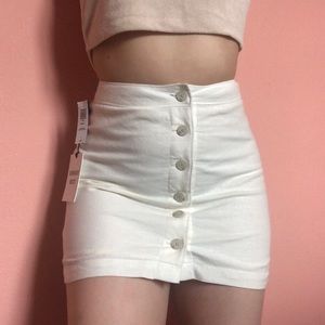 aritzia- sunday best cream button down skirt